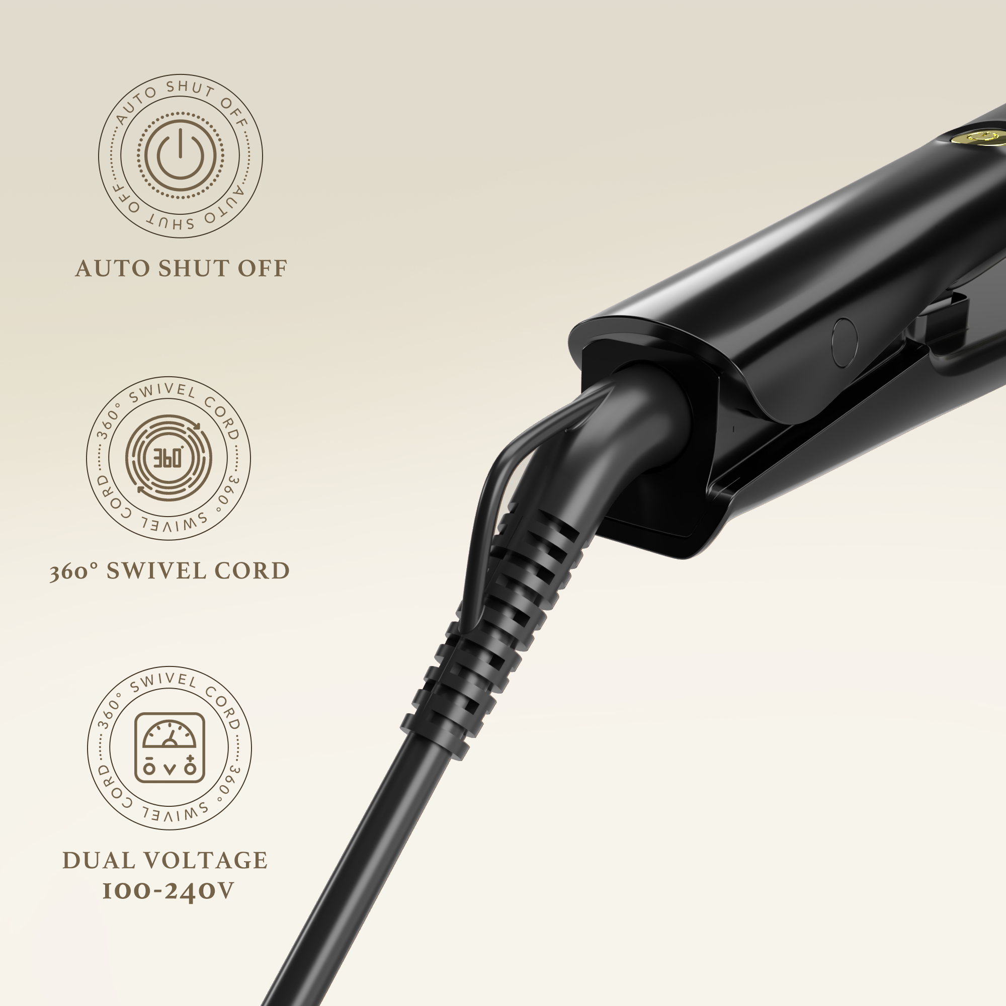 Giacomucci Titanelli 2 in 1 Titanium Hair Straightener and Curler (Black) - Image 7