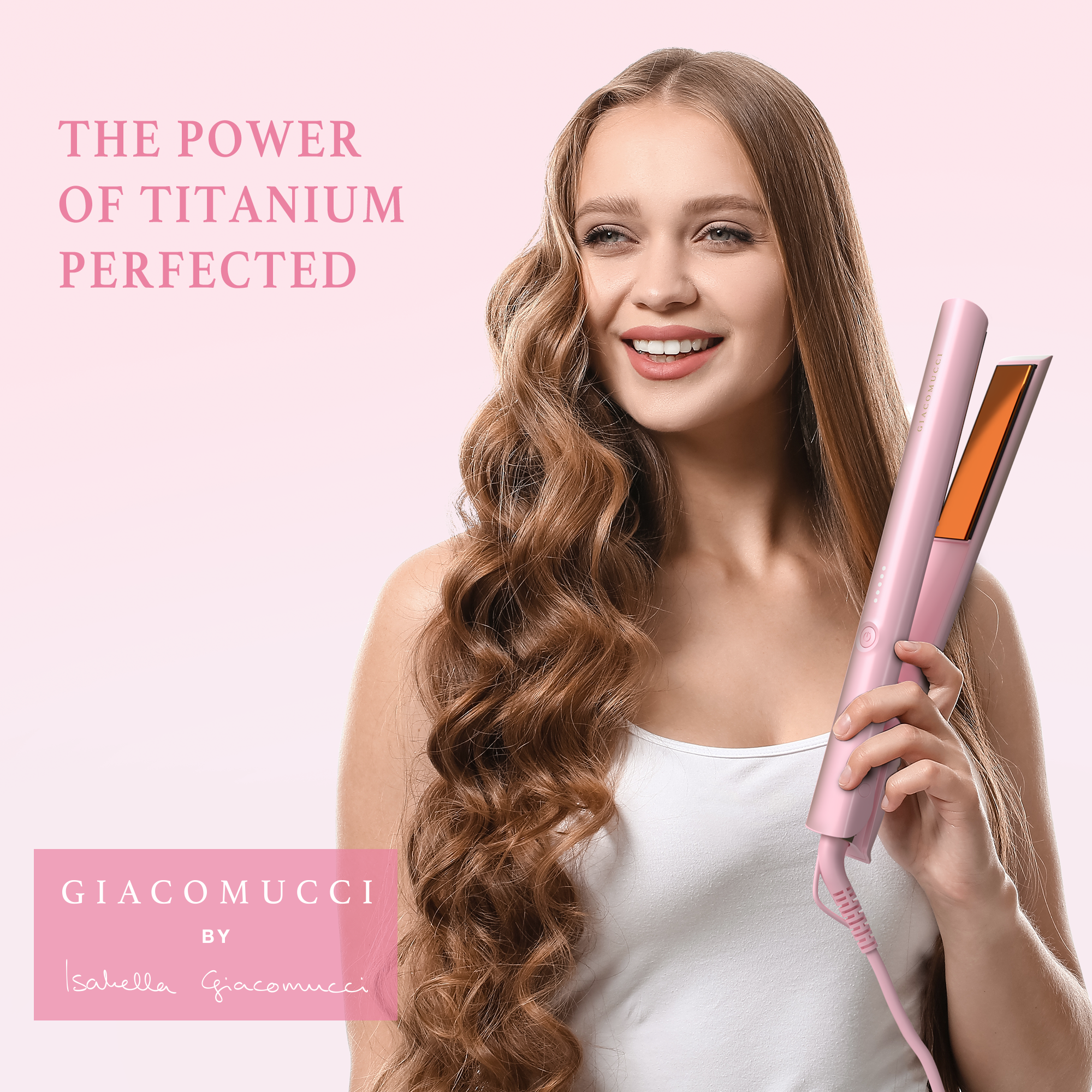 Giacomucci Titanelli 2 in 1 Titanium Hair Straightener and Curler (Pink) - Image 8