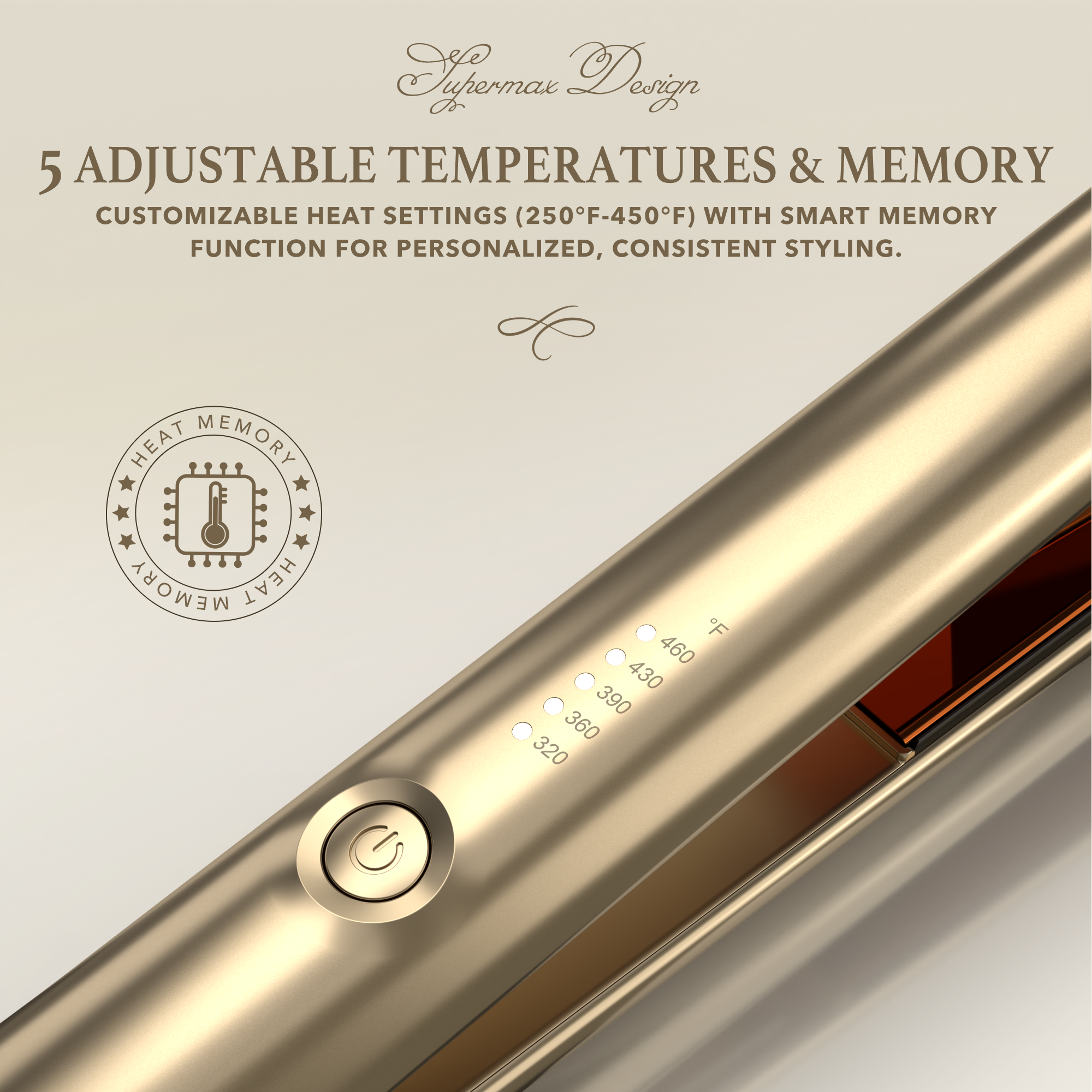 Giacomucci Titanelli 2 in 1 Titanium Hair Straightener and Curler (Gold) - Image 4