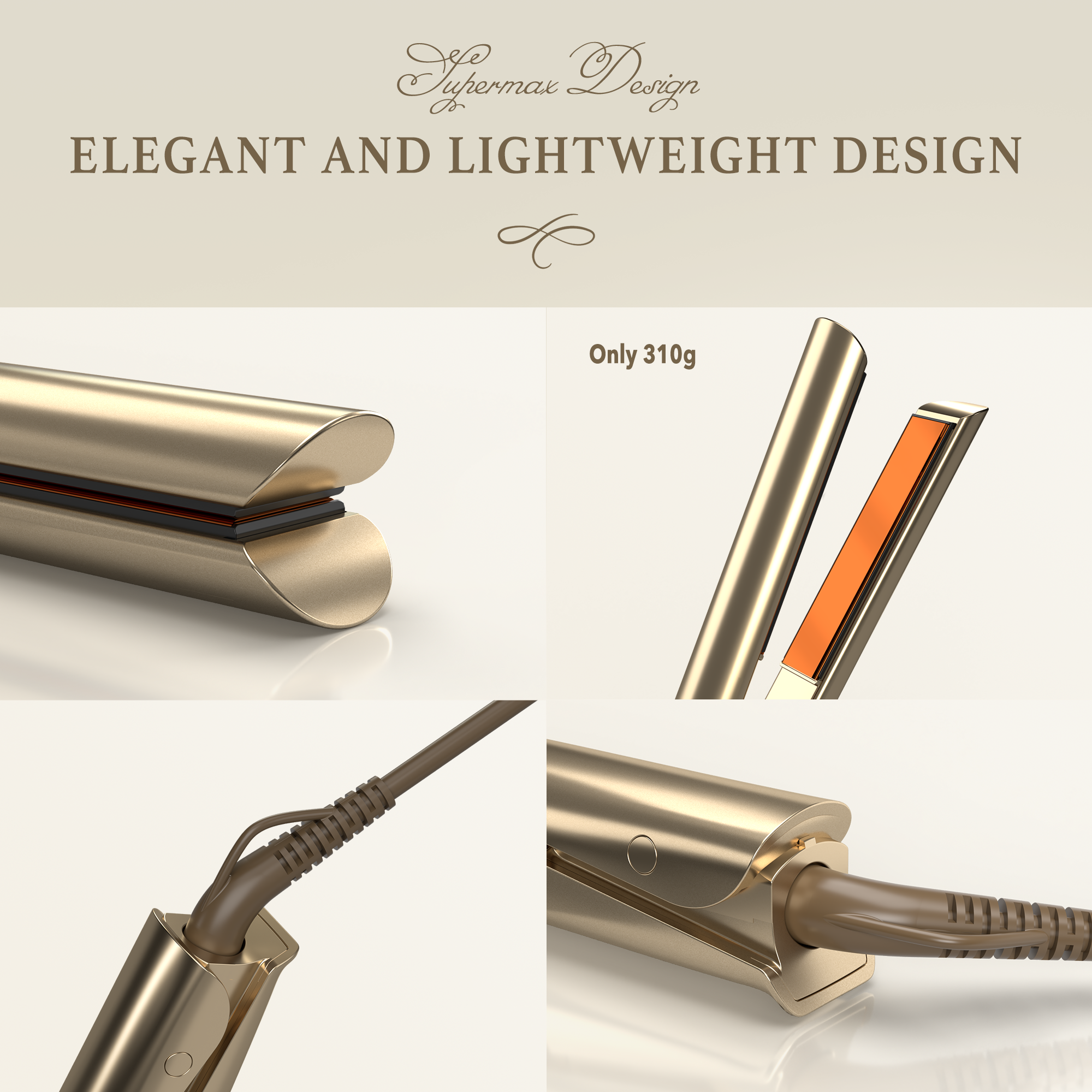 Giacomucci Titanelli 2 in 1 Titanium Hair Straightener and Curler (Gold) - Image 5