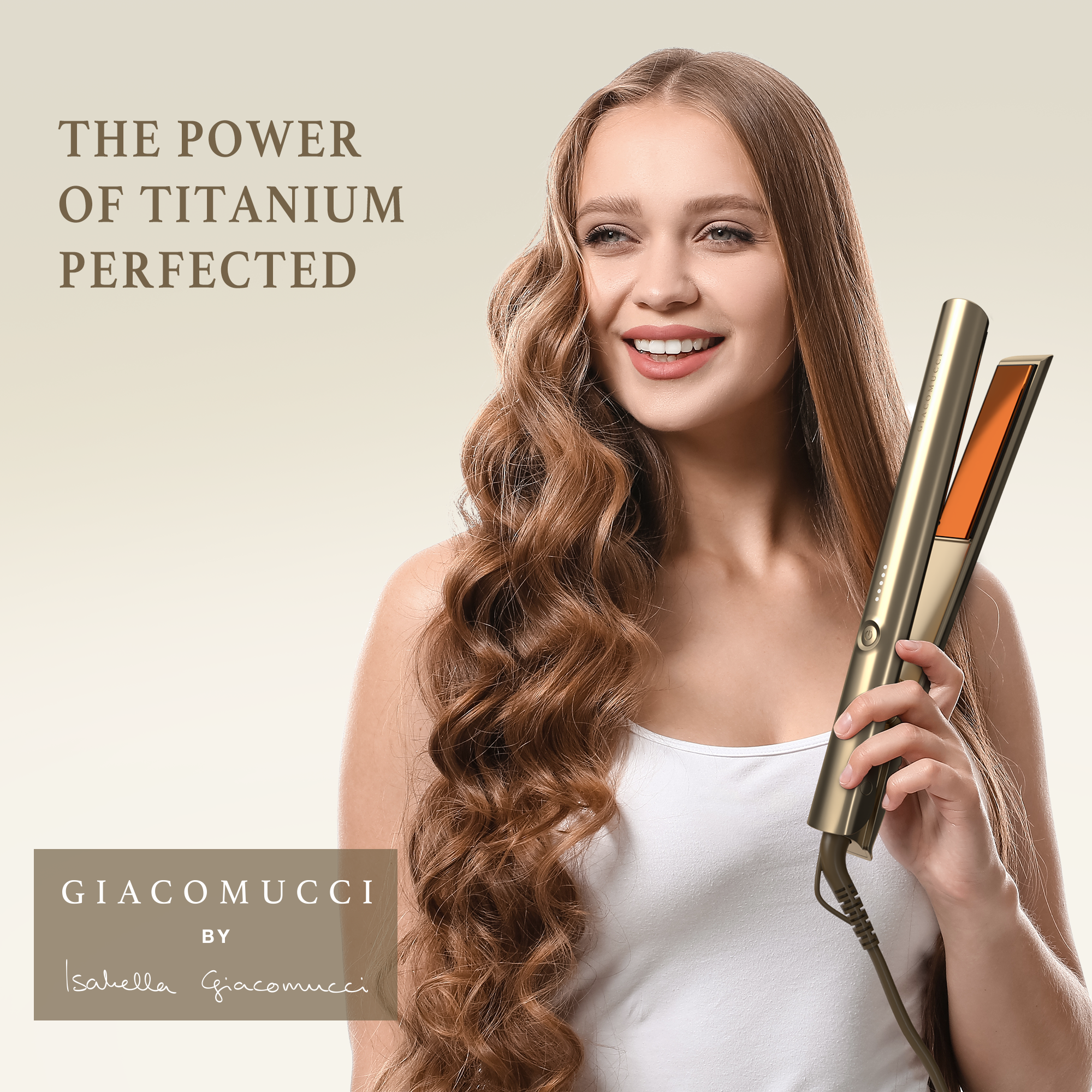 Giacomucci Titanelli 2 in 1 Titanium Hair Straightener and Curler (Gold) - Image 7