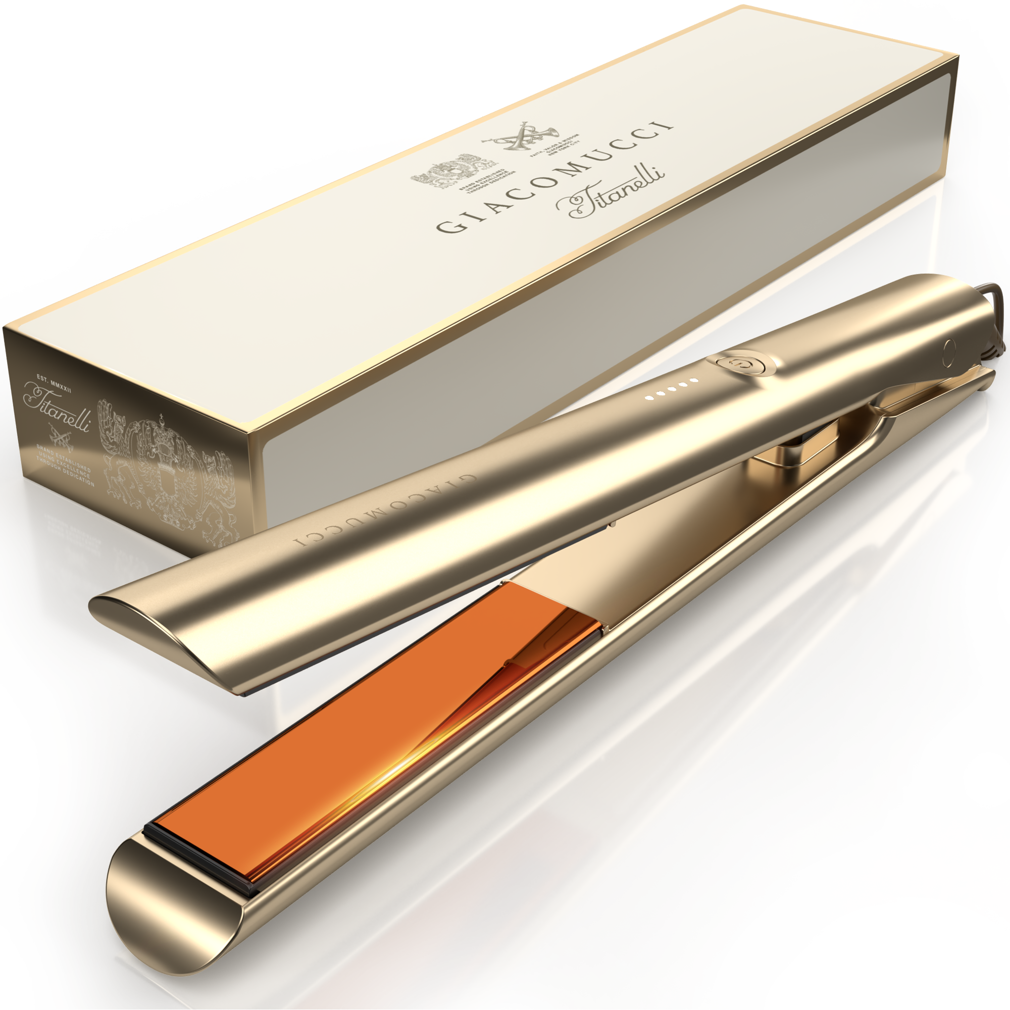 Giacomucci Titanelli 2 in 1 Titanium Hair Straightener and Curler (Gold)